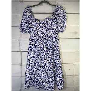GLAMOROUS Curve Short Sleeve Smock Lilac Floral Size 4